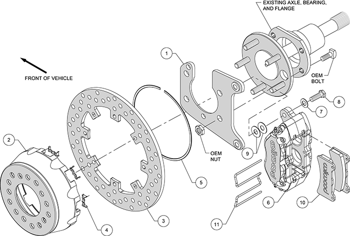 Dynapro SA Lug Drive Dynamic Rear Drag Brake Kit Assembly Schematic