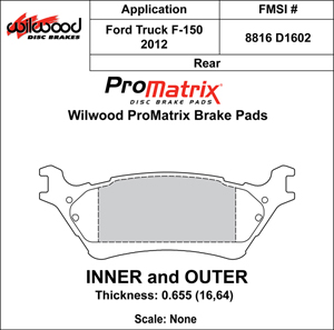 Brake Pad Plate #D1602