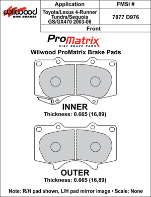 Brake Pad Plate #D976
