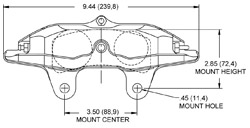 Dimensions for the Billet Superlite 4 Lug Mount