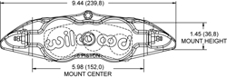Dimensions for the Forged Narrow Superlite 6 Radial MT-QS/ST