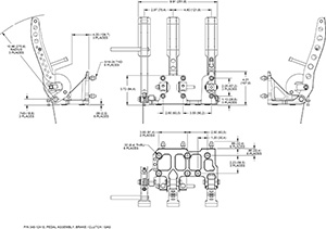 Brake, Clutch and Throttle Pedal-w/o Throttle Link Drawing