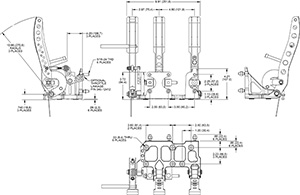 Brake, Clutch and Throttle Pedal-w/ Throttle Link Drawing