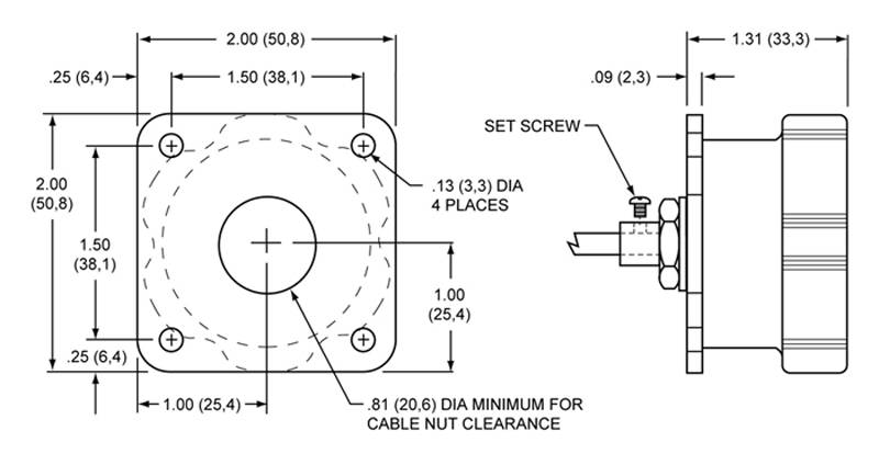 Remote adjuster for Wilwood and other pedals w/ balance bars with 3/8-24 threads. Drawing