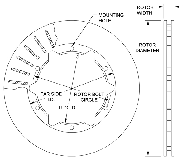 Ultralite 30 Vane Rotor Dimension Diagram