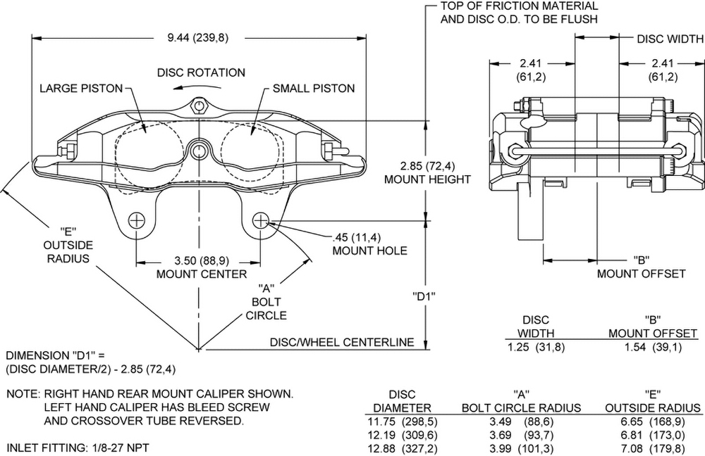 Wilwood 4pot caliper on 17" wheel calibra