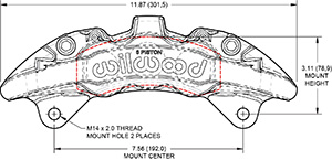 AeroDM Lug Mount Caliper Drawing
