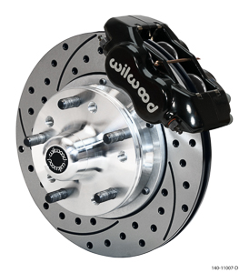 Wilwood Forged Dynalite Pro Series Front Brake Kit - Black Powder Coat Caliper - SRP Drilled & Slotted Rotor