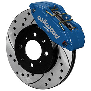 Wilwood Forged DPHA  Front Caliper and Rotor Kit - Competition Blue Powder Coat Caliper - SRP Drilled & Slotted Rotor