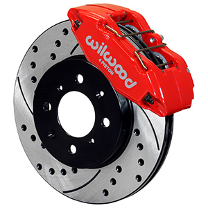 Wilwood Forged DPHA  Front Caliper and Rotor Kit - Red Powder Coat Caliper - SRP Drilled & Slotted Rotor
