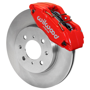 Wilwood Forged DPHA  Front Caliper and Rotor Kit - Red Powder Coat Caliper - Plain Face Rotor