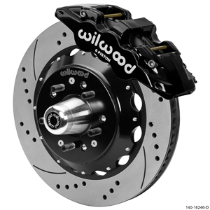 Wilwood AERO6 Big Brake Front Brake Kit - Black Powder Coat Caliper - SRP Drilled & Slotted Rotor
