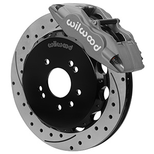 Wilwood Forged Superlite 4 Big Brake Front Brake Kit (Hat) - Type III Anodize Caliper - SRP Drilled & Slotted Rotor