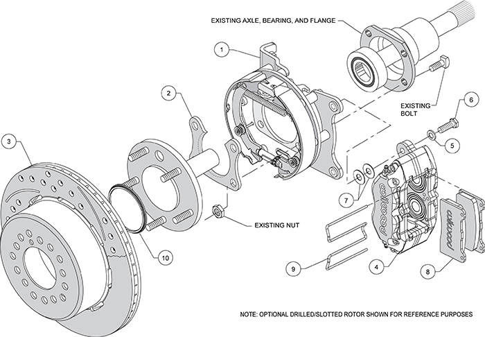 Dynapro Dust-Boot Rear Parking Brake Kit Assembly Schematic