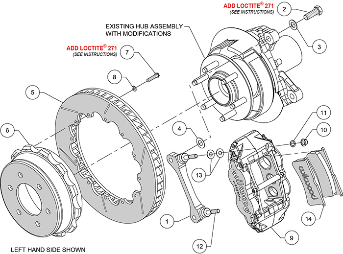 Forged Narrow Superlite 6R Big Brake Rear Brake Kit For OE Parking Brake Assembly Schematic