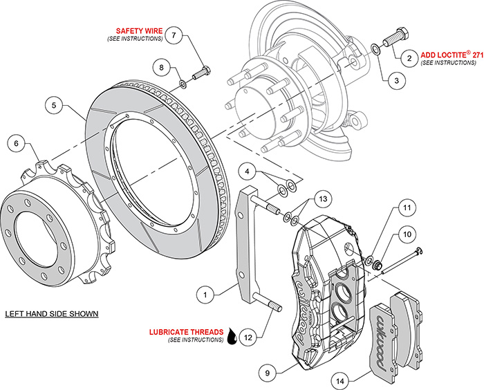 TX6R Big Brake Truck Rear Brake Kit Assembly Schematic