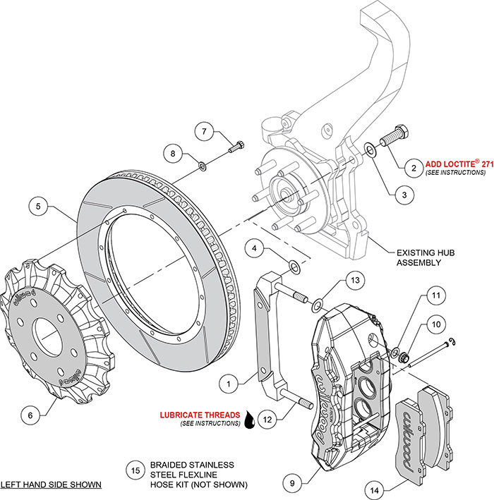 TX6R Big Brake Truck Front Brake Kit Assembly Schematic
