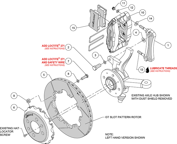 Dynapro Radial Big Brake Front Brake Kit (Race) Assembly Schematic