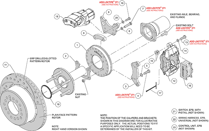 Forged Dynalite Rear Electronic Parking Brake Kit Assembly Schematic
