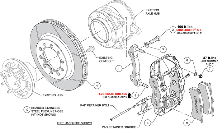 GN6R Big Brake Truck Front Brake Kit Assembly Schematic