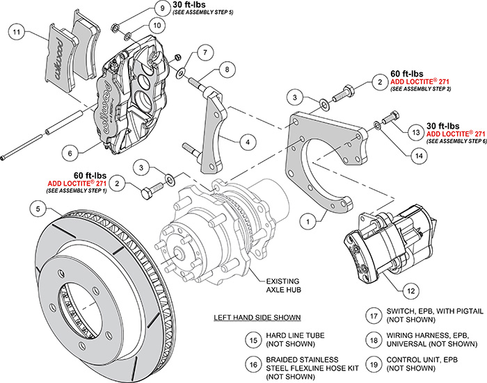 FNSL6R/EPB Big Brake Truck Rear Brake Kit Assembly Schematic