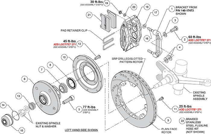 Powerlite Front Brake Kit Assembly Schematic