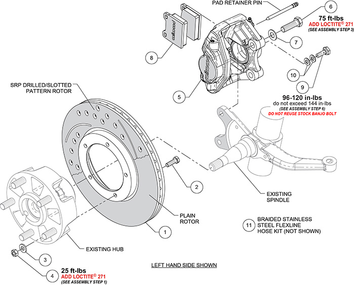 D31 Front Brake Kit Assembly Schematic