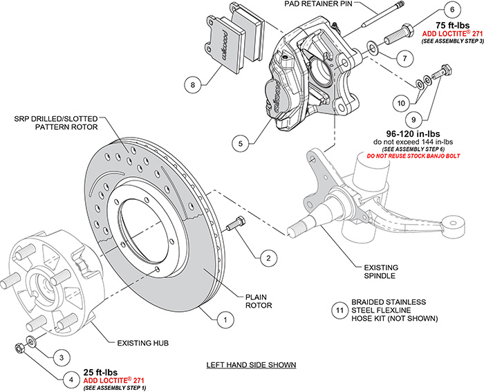 D45 Front Brake Kit Assembly Schematic