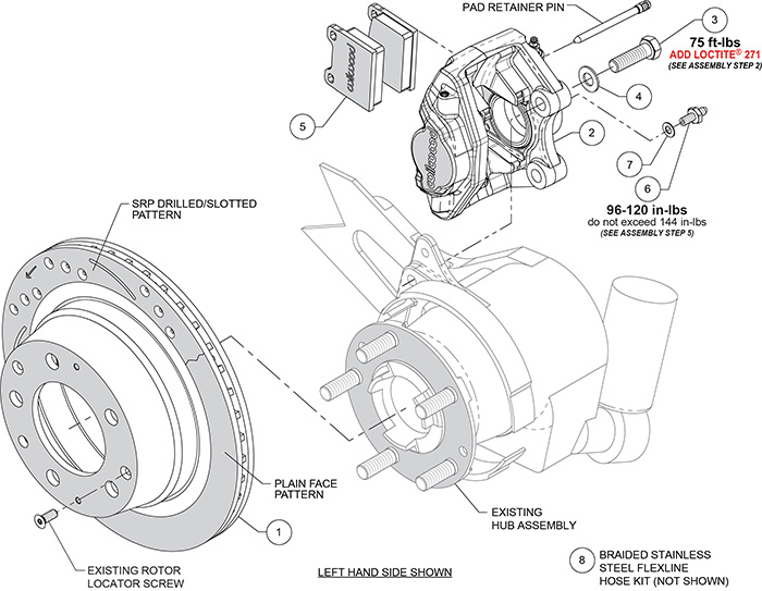 D31 Rear Brake Kit  Assembly Schematic