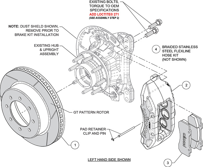 TX6-DM Big Brake Truck Front Brake Kit Assembly Schematic