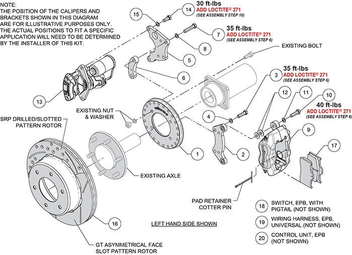 Forged Dynalite Rear Electronic Parking Brake Kit Assembly Schematic