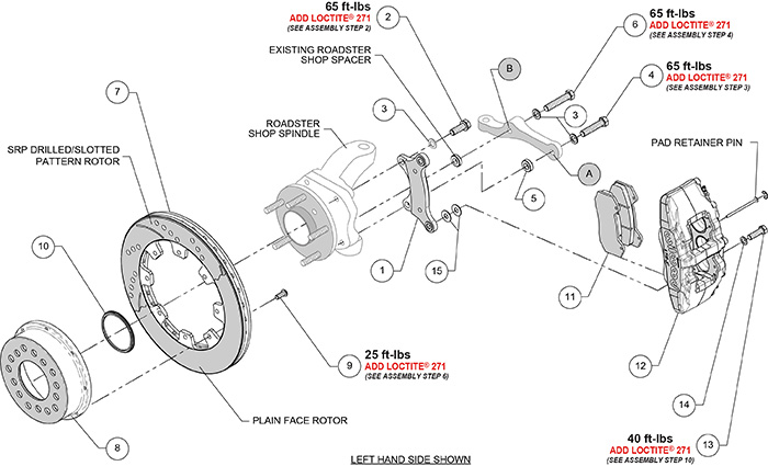 Forged Dynapro 6 Big Brake Front Brake Kit (Hat) Assembly Schematic
