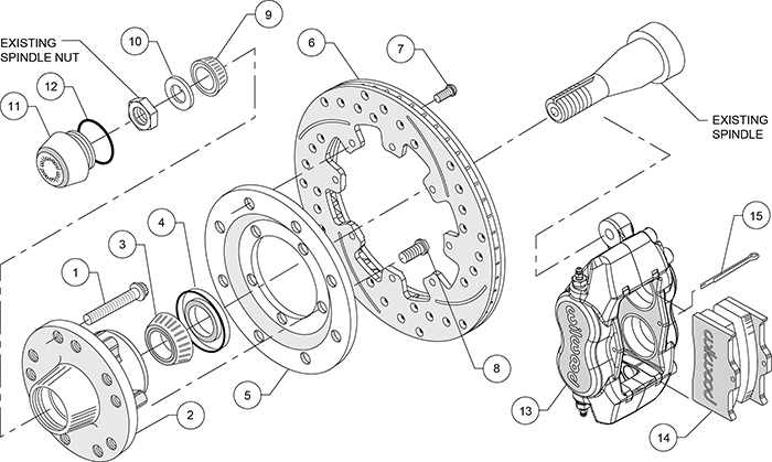 Wilwood Disc Brakes - Front Brake Kit Part No: 140-7462-DP