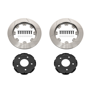 Wilwood Promatrix Rear Rotor Kit (Race) Parts Laid Out - Plain Face Rotor