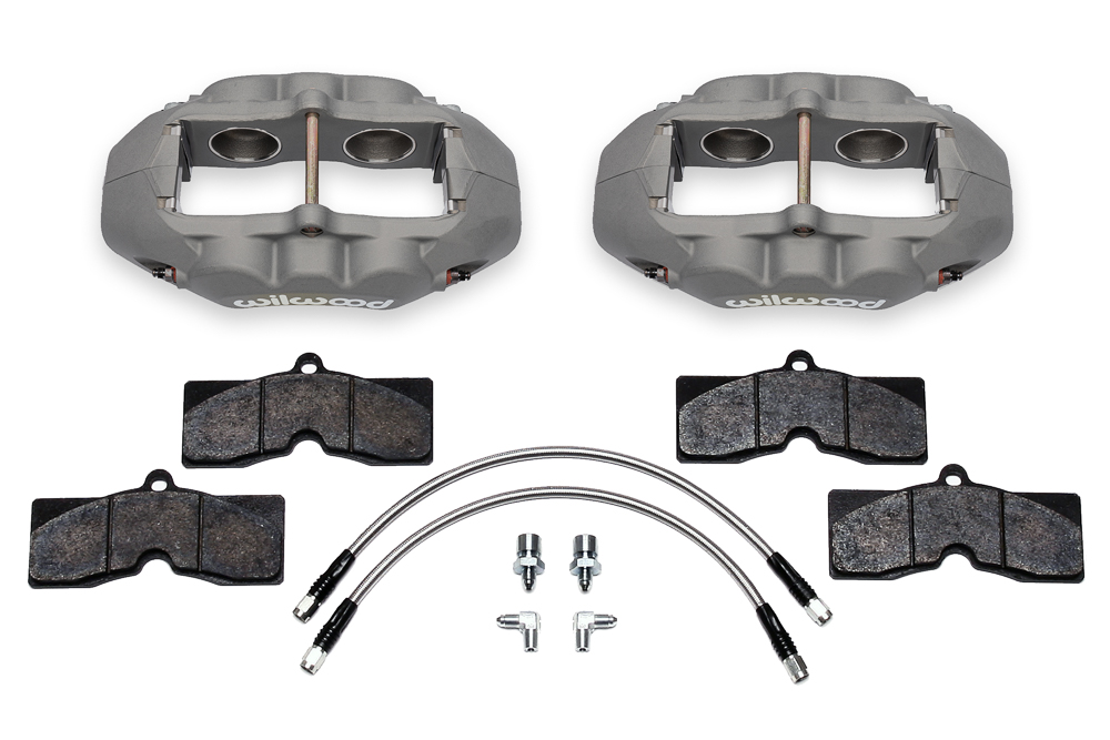 Wilwood D8-4 Front Replacement Caliper Kit Parts Laid Out - Type III Ano Caliper