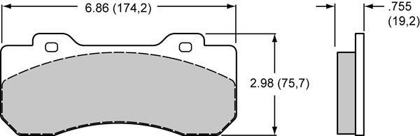Pad Dimensions for the TX6R Forged Radial Mount 