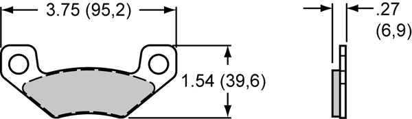 Pad Dimensions for the Electric Parking Brake 