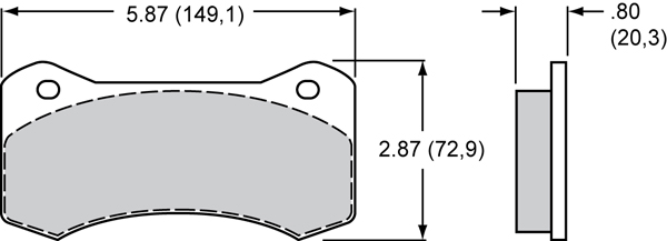 Pad Dimensions for the Aero6 Radial Mount