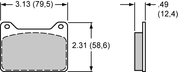 Pad Dimensions for the Powerlite 2R Radial Mount