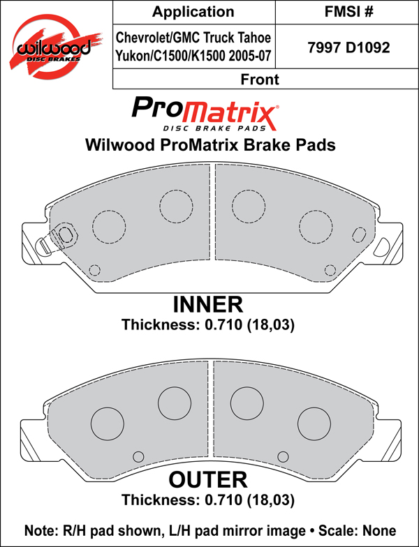 Brake Pad Plate #D1092