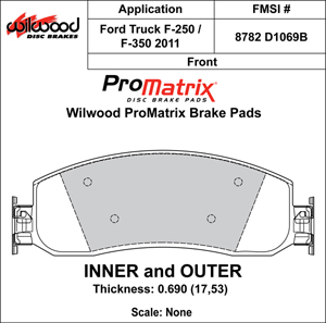 Brake Pad Plate #D1069B