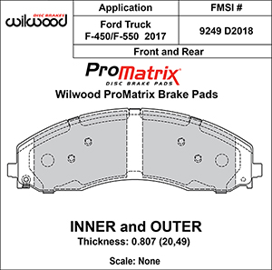 Brake Pad Plate #D2018