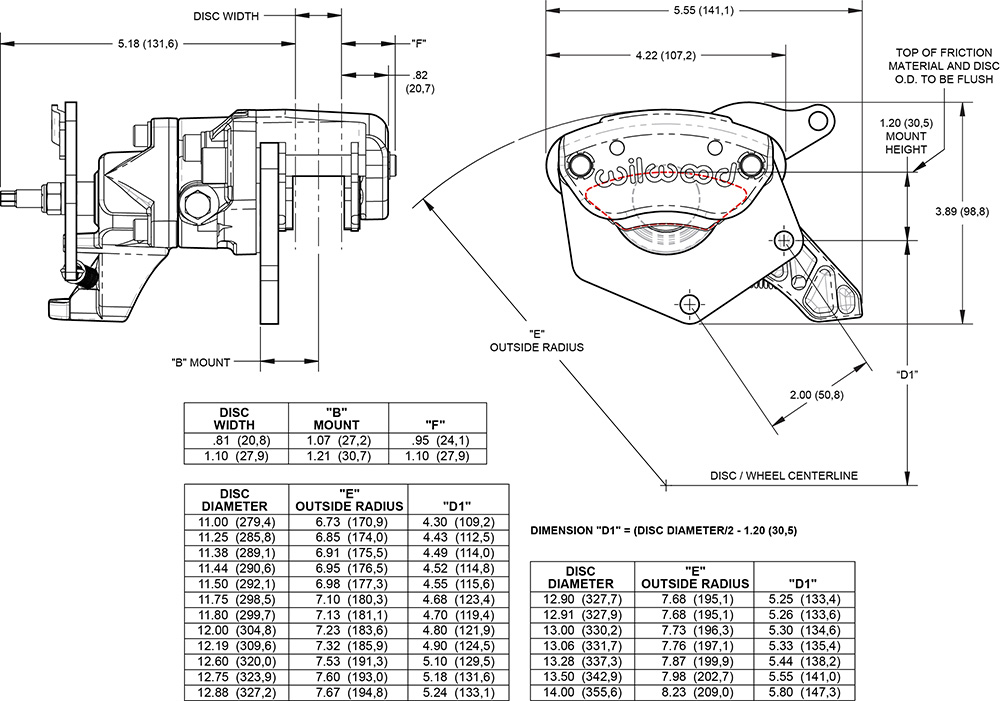Dimensions for the MC4 Mechanical