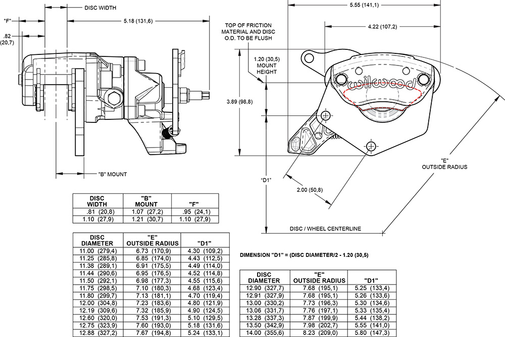 MC4 Mechanical Caliper Drawing