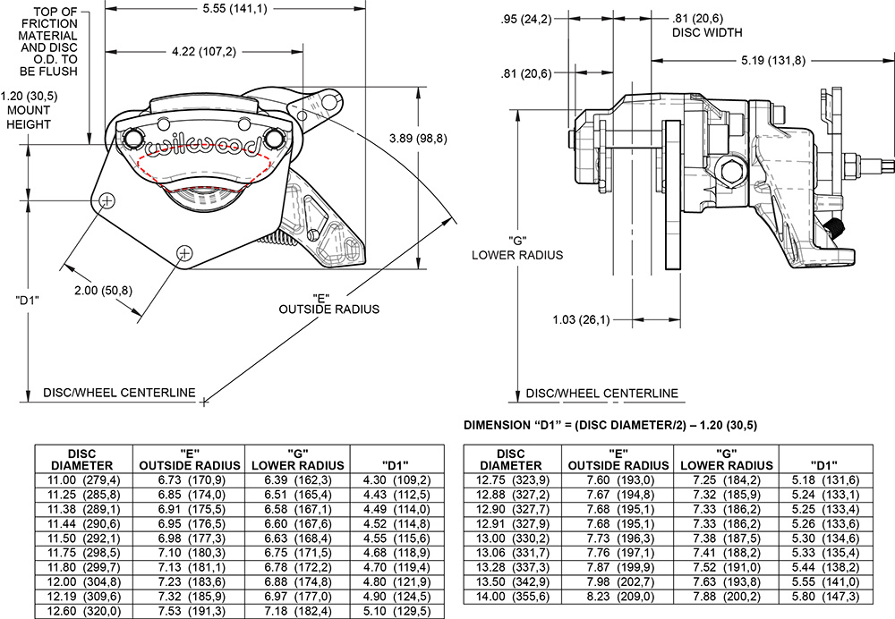 MC4 Mechanical Caliper Drawing