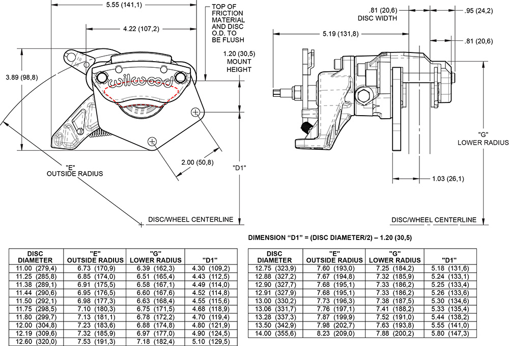 MC4 Mechanical Caliper Drawing