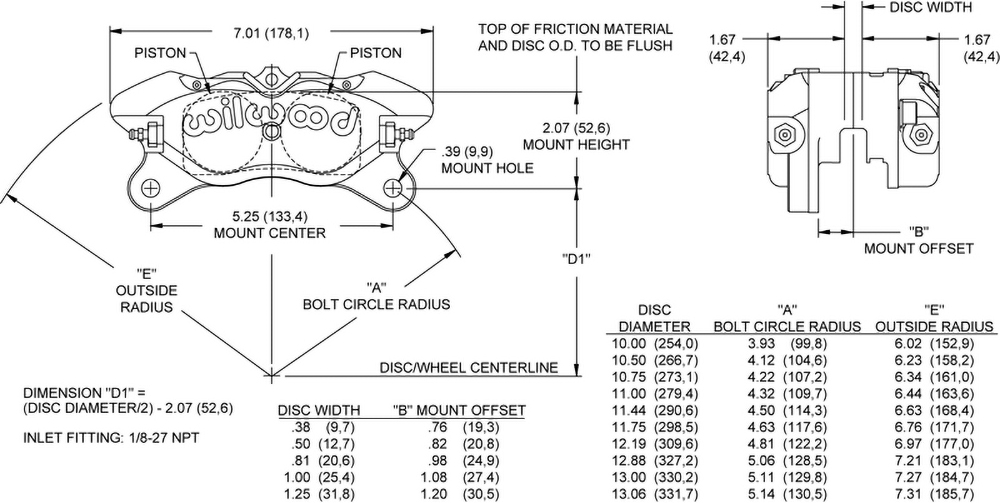 Dimensions for the Dynapro Lug Mount-ST
