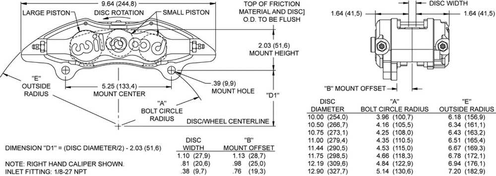 Dimensions for the Dynapro Six Lug Mount