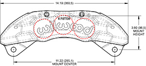 Dimensions for the TX6-DM Forged Lug Mount 