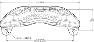 Dimensions for the TX6-DM Forged Lug Mount 